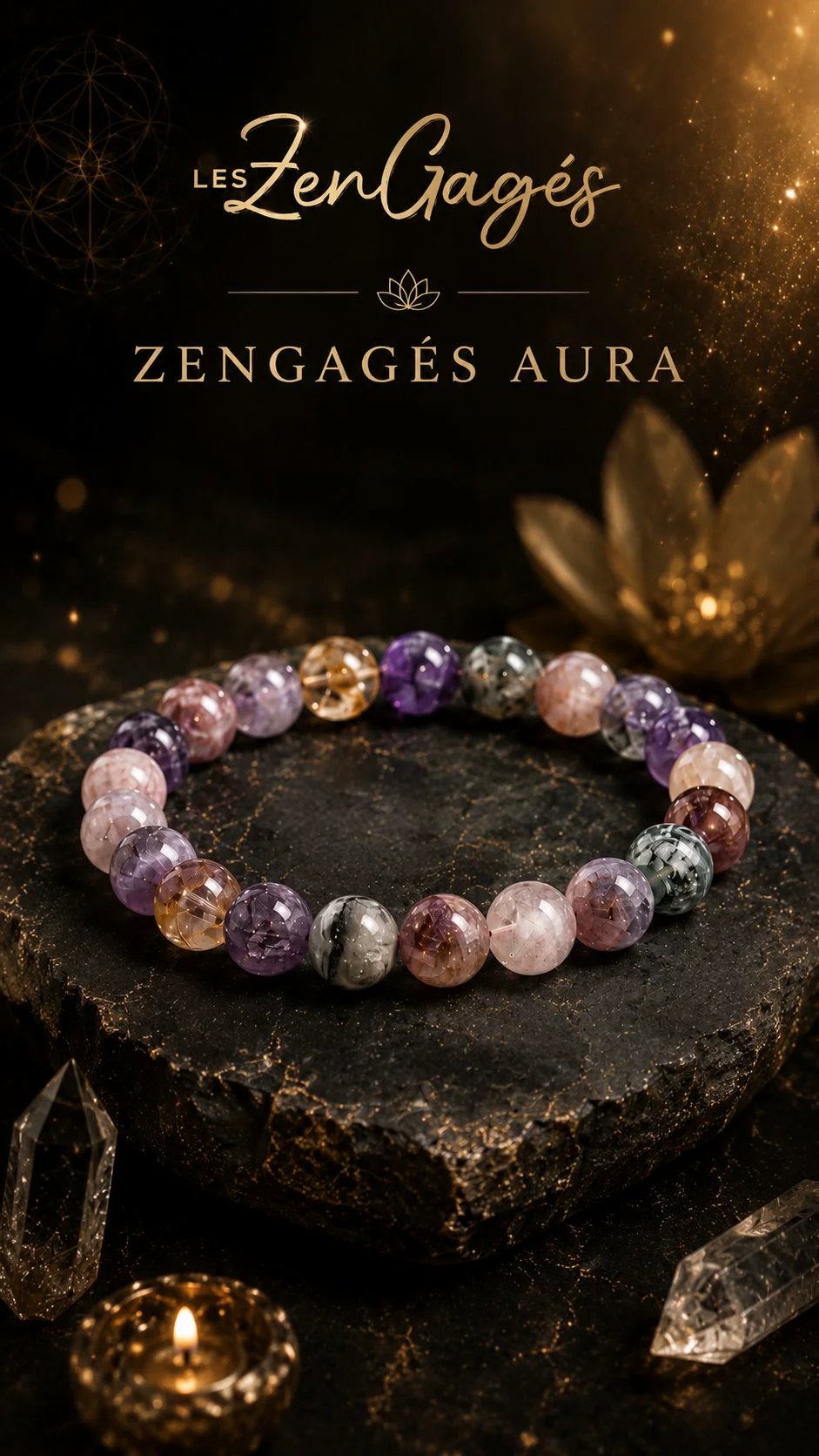 Bracelet Aura des Zengagés — perles 10 mm