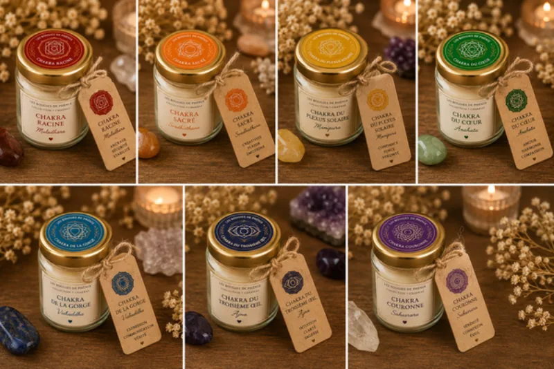 Les Bougies de Phénix — coffret 7 chakras