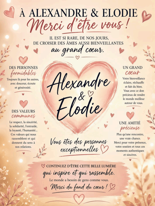 À Alexandre & Élodie — merci d'être vous