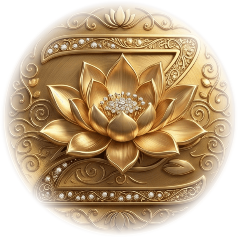 Zeng' — médaillon doré lotus